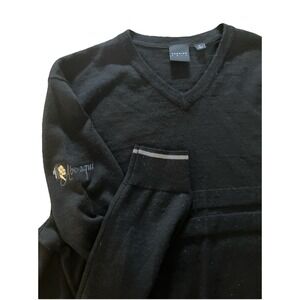 Abenaqui Country Club Dunning Mens Sweater Shirt XL Black Merino‎ Wool